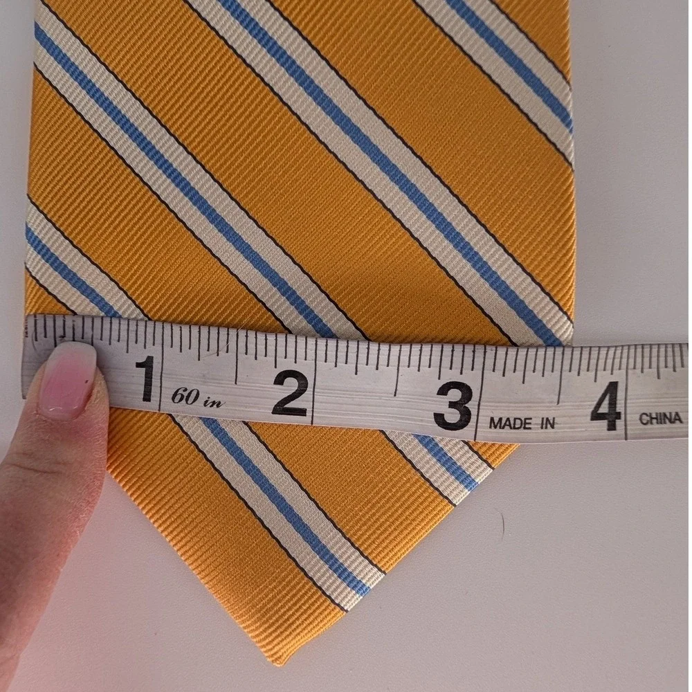 Jos. A. Bank Necktie Yellow Striped Executive Collection Silk Tie Preppy Classic
